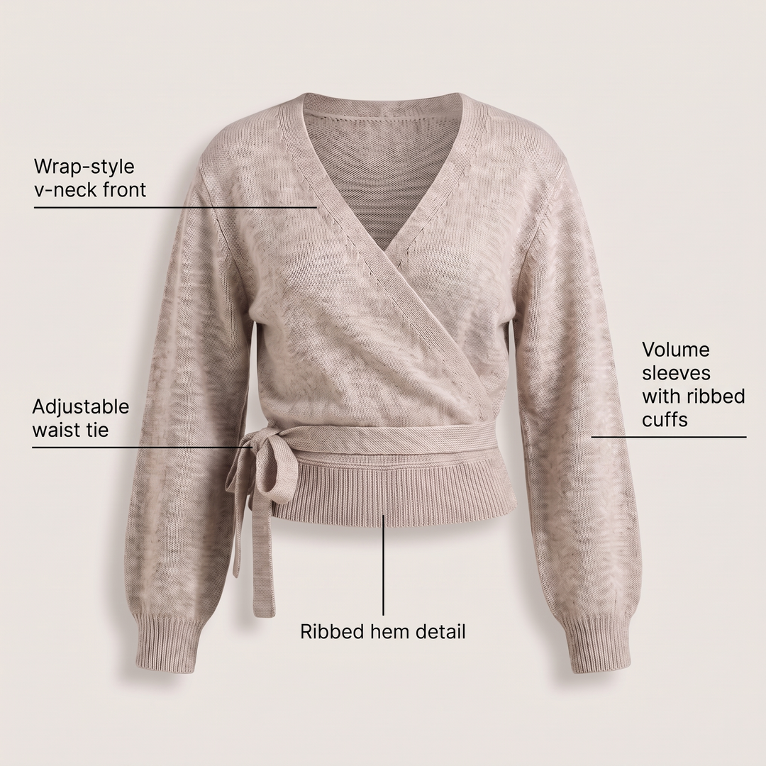 ROSALIND WRAP KNIT SWEATER