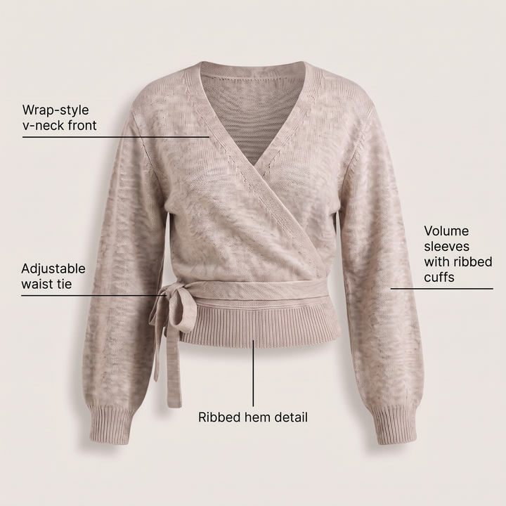 ROSALIND WRAP KNIT SWEATER