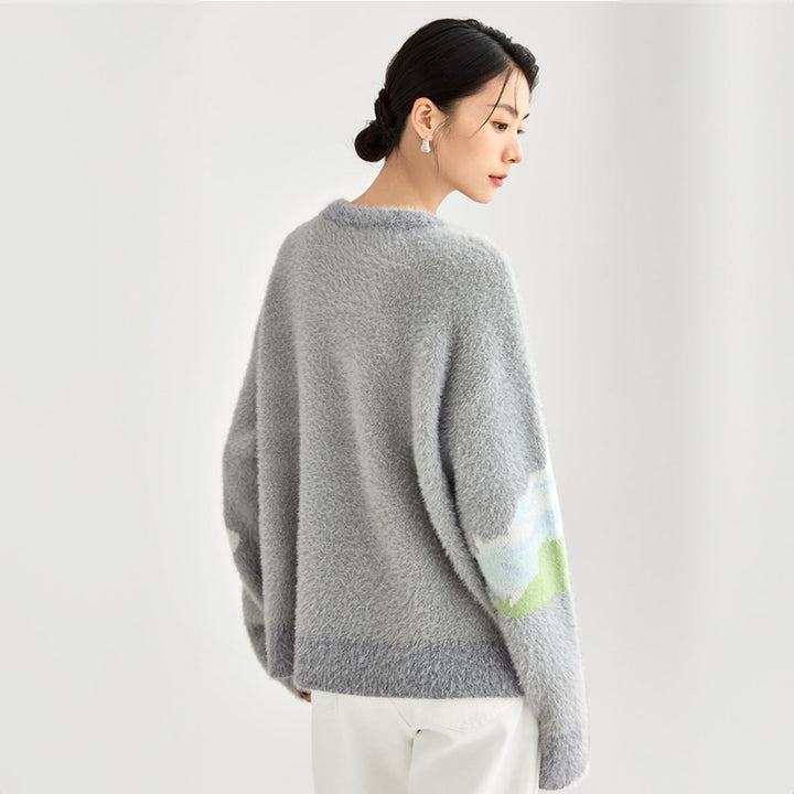 Van Gogh Wheat Field Mohair Knit Sweater