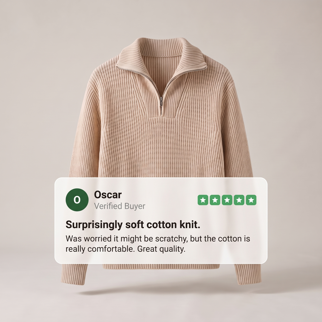 ELLIS MODERN HALF-ZIP SWEATER
