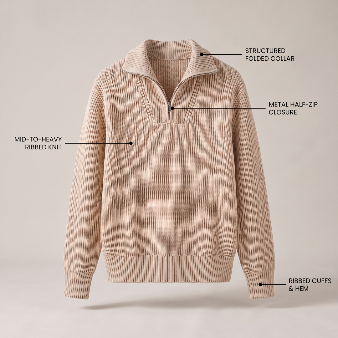 ELLIS MODERN HALF-ZIP SWEATER