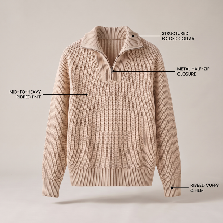 ELLIS MODERN HALF-ZIP SWEATER