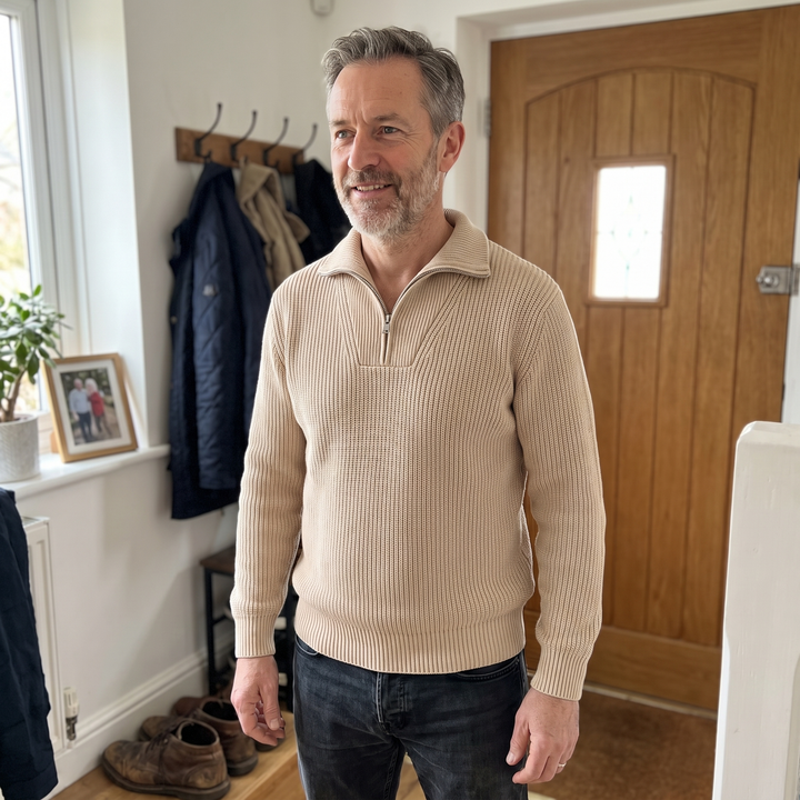 ELLIS MODERN HALF-ZIP SWEATER