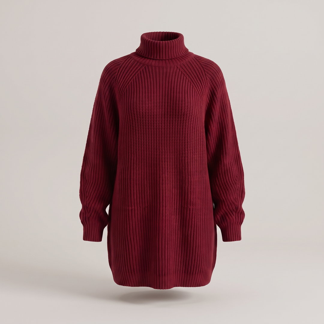 FLORIANA COSY ROLL-NECK DRESS