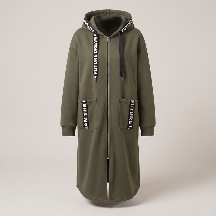CASUAL LUXE HOODED SWEATSHIRT COAT
