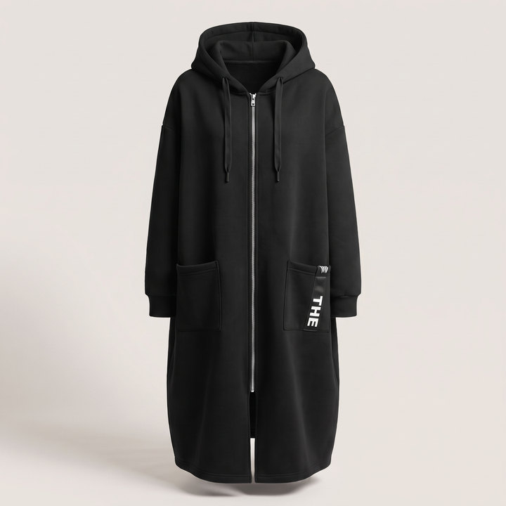 CASUAL LUXE HOODED SWEATSHIRT COAT