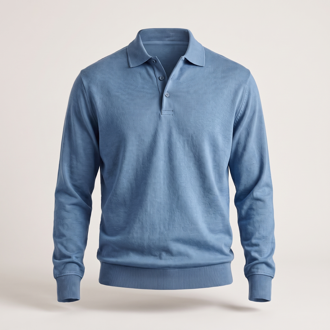 HERITAGE COTTON POLO SWEATER