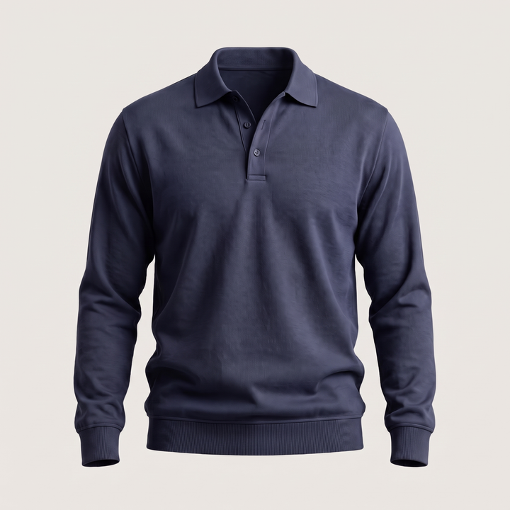 HERITAGE COTTON POLO SWEATER