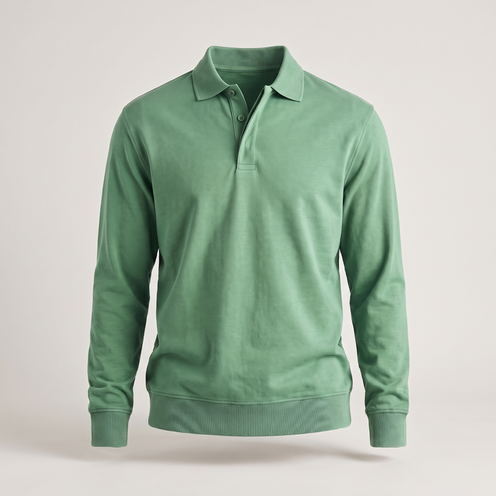 HERITAGE COTTON POLO SWEATER