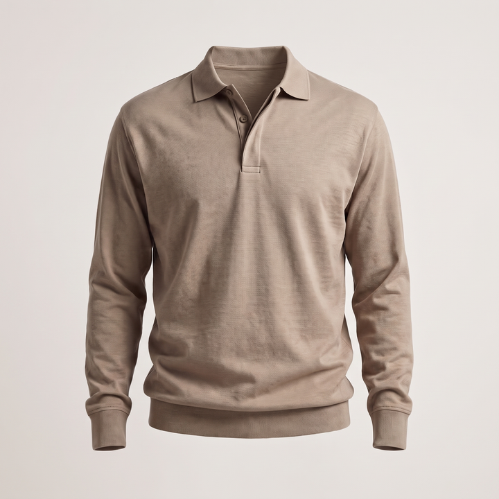 HERITAGE COTTON POLO SWEATER