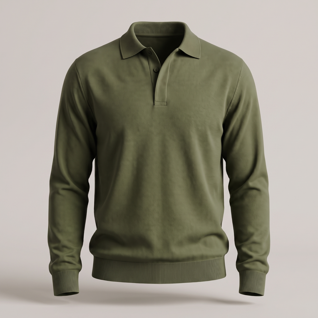 HERITAGE COTTON POLO SWEATER