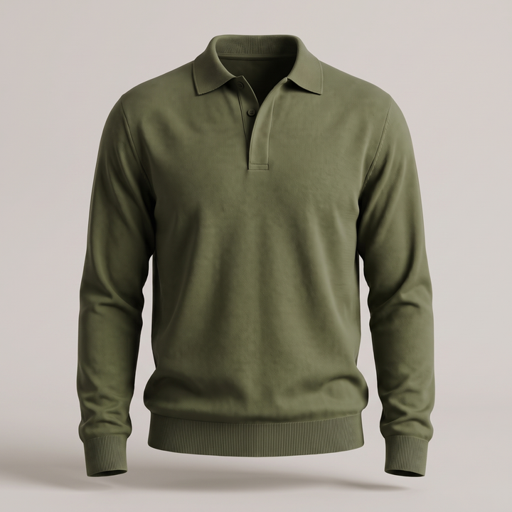 HERITAGE COTTON POLO SWEATER