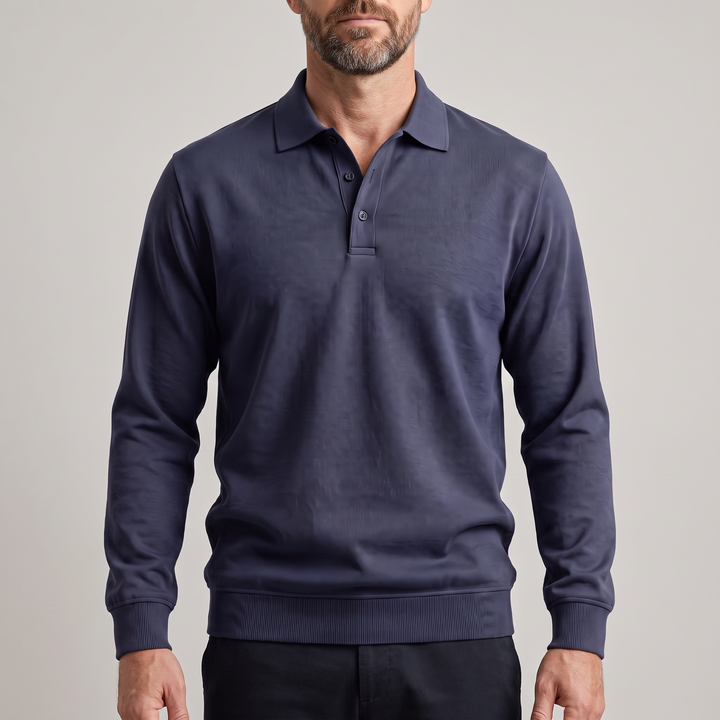 HERITAGE COTTON POLO SWEATER