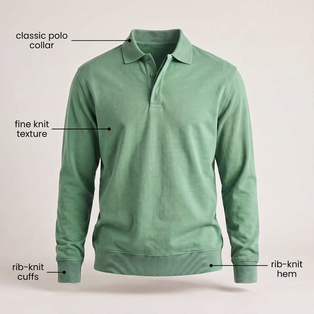 HERITAGE COTTON POLO SWEATER