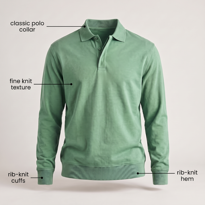 HERITAGE COTTON POLO SWEATER