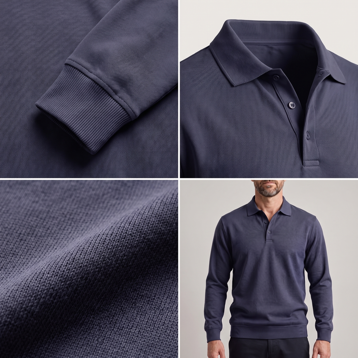 HERITAGE COTTON POLO SWEATER