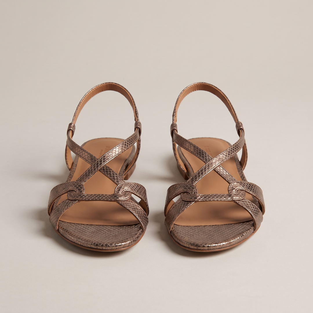 ELEGANT SNAKE EFFECT COMFORT SANDALS