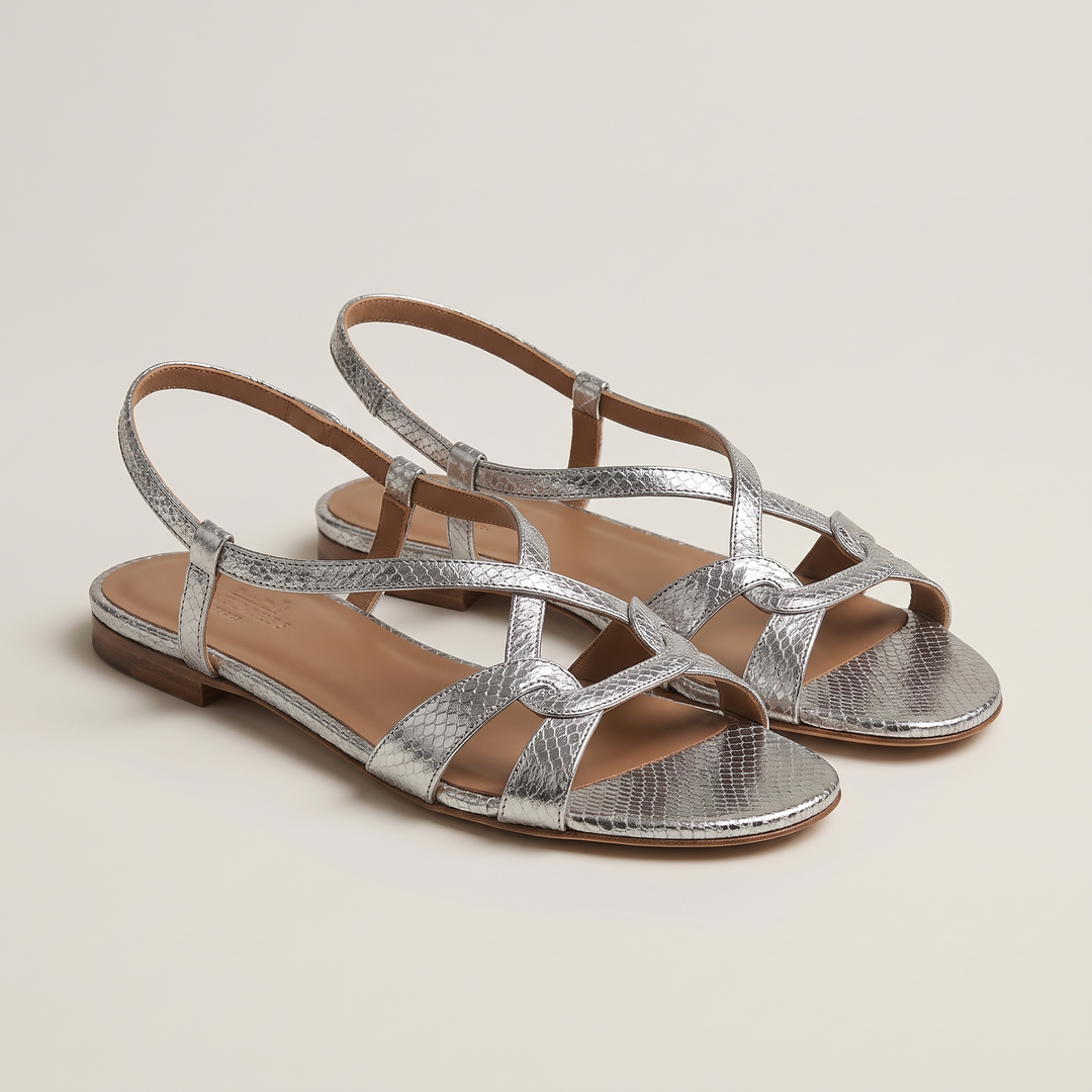 ELEGANT SNAKE EFFECT COMFORT SANDALS