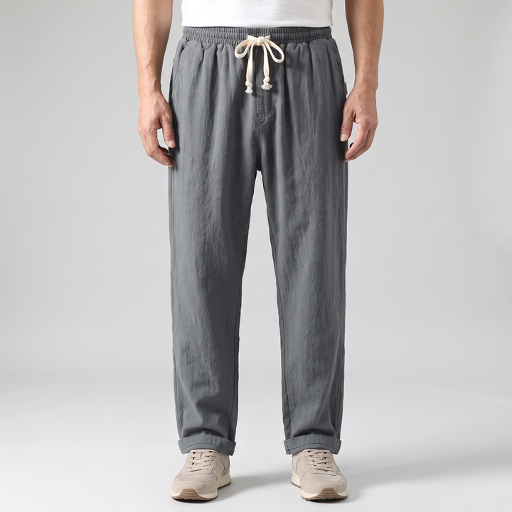 RELAXED LINEN BLEND PANTS