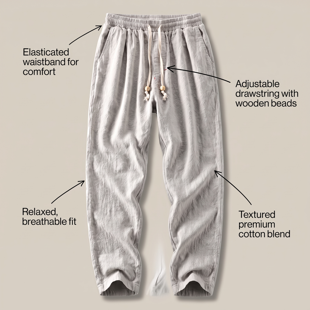 RELAXED LINEN BLEND PANTS