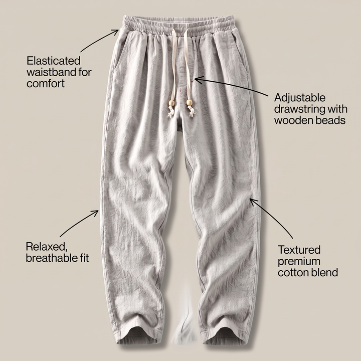 RELAXED LINEN BLEND PANTS