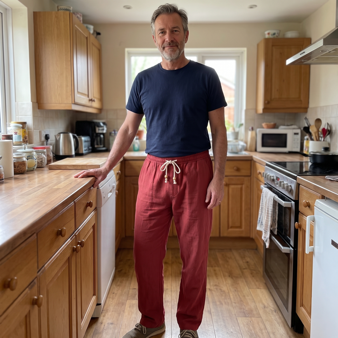 RELAXED LINEN BLEND PANTS