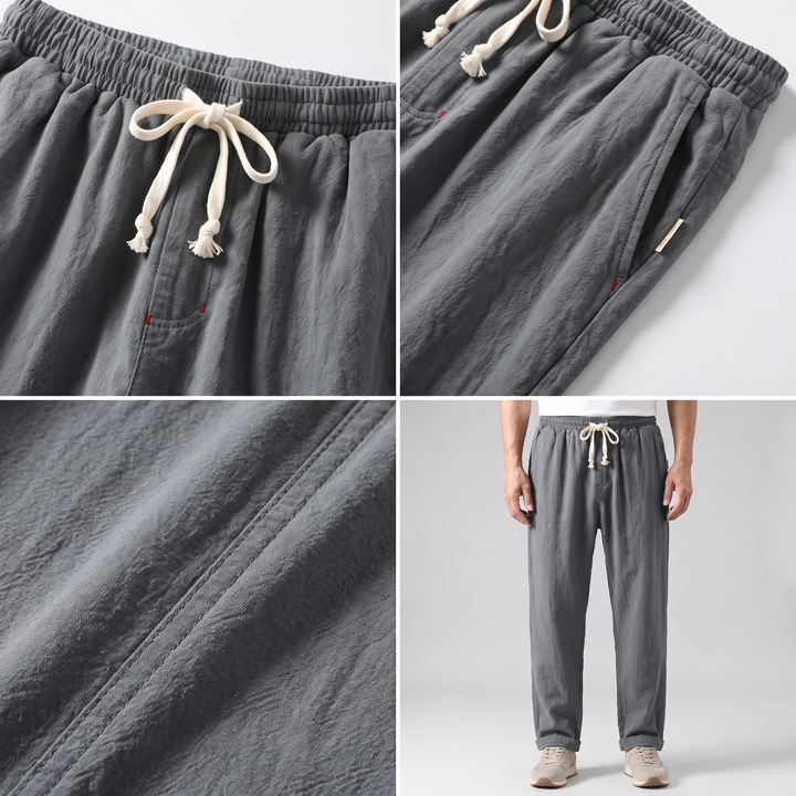 RELAXED LINEN BLEND PANTS