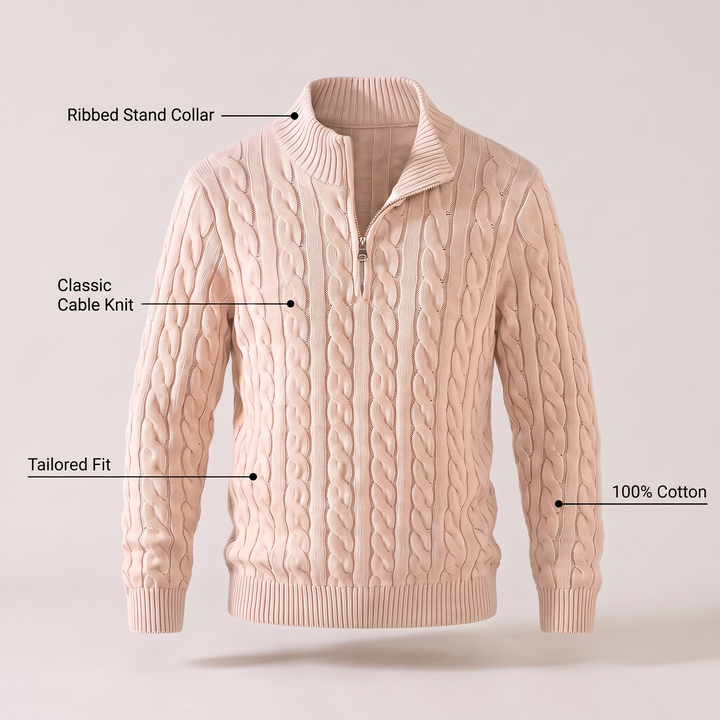 PREMIUM CABLE KNIT COMFORT SWEATER