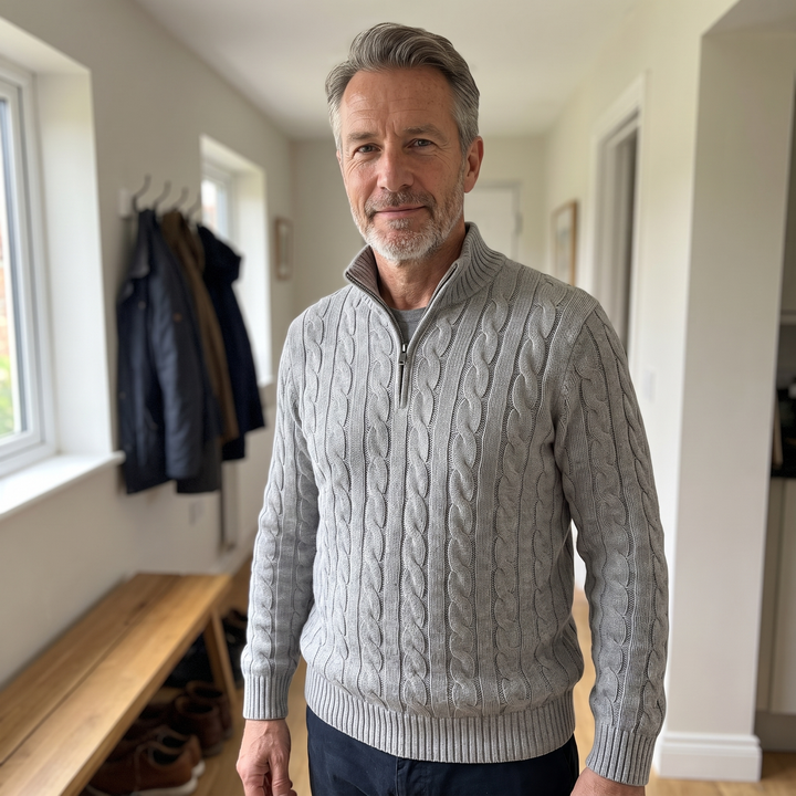 PREMIUM CABLE KNIT COMFORT SWEATER