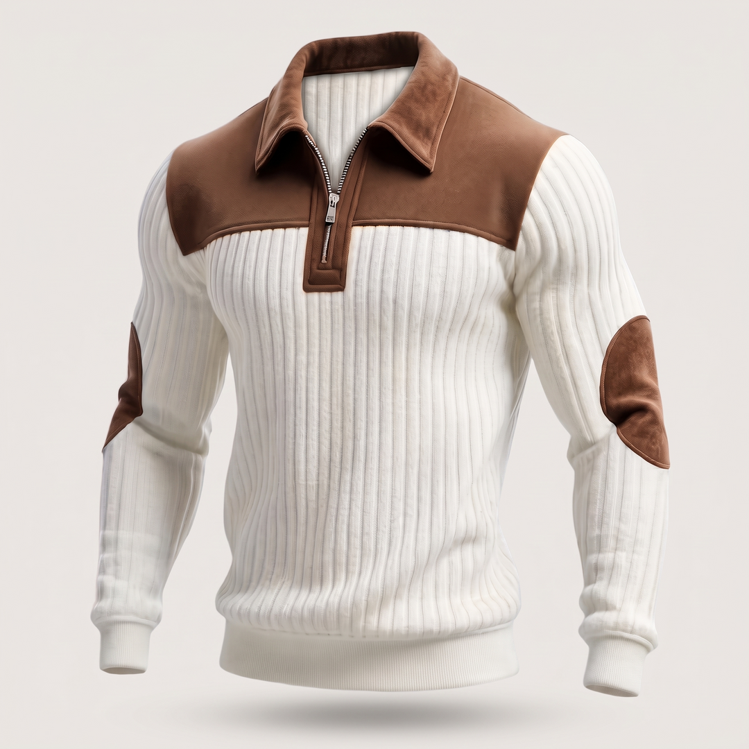 HERITAGE HALF ZIP KNIT SWEATER