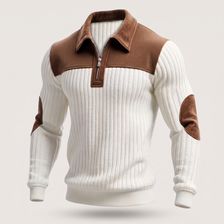 HERITAGE HALF ZIP KNIT SWEATER