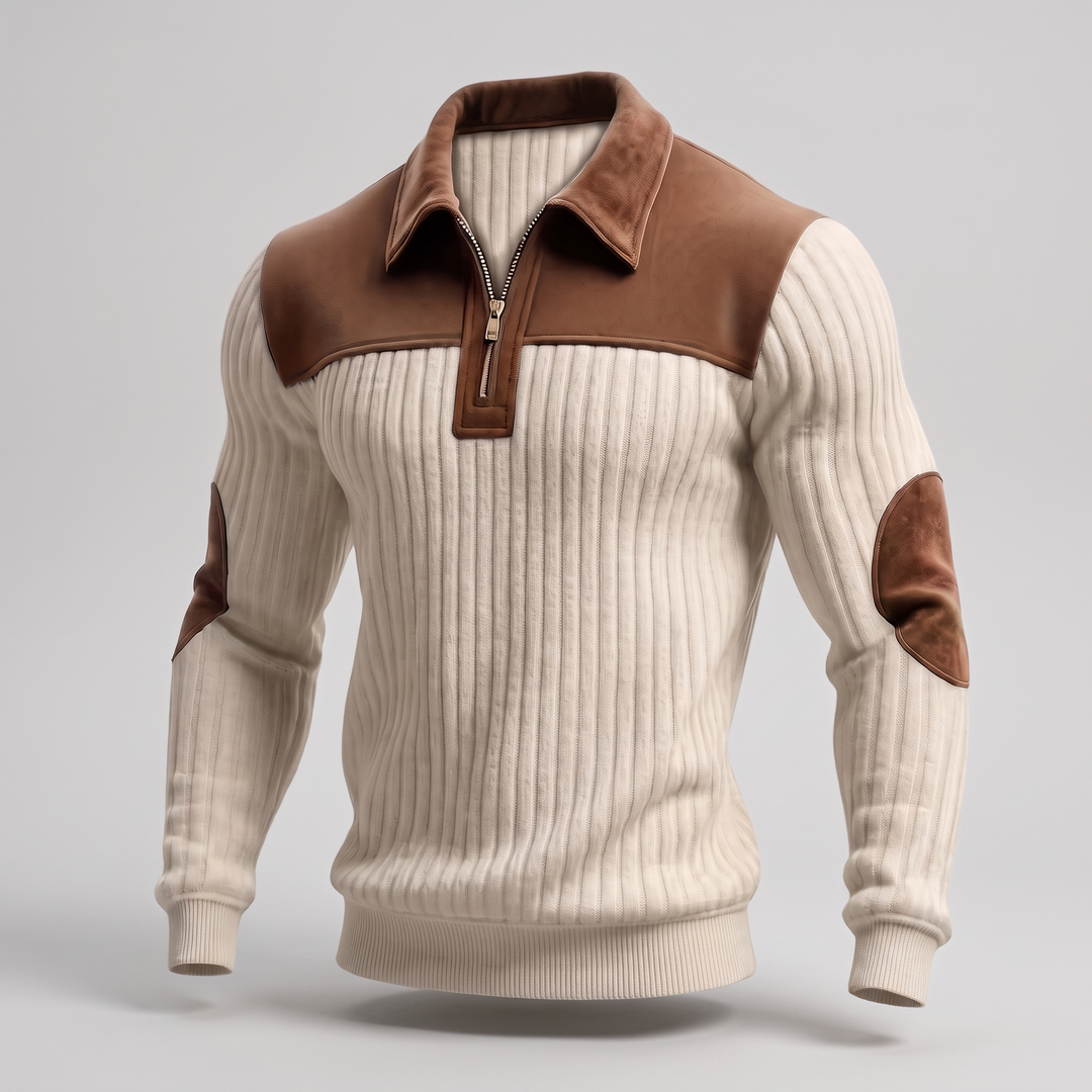 HERITAGE HALF ZIP KNIT SWEATER