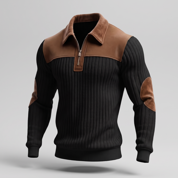 HERITAGE HALF ZIP KNIT SWEATER