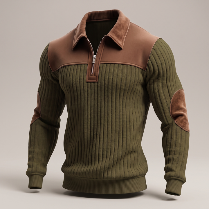 HERITAGE HALF ZIP KNIT SWEATER