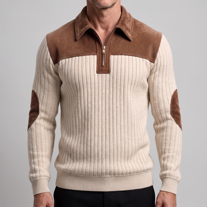 HERITAGE HALF ZIP KNIT SWEATER