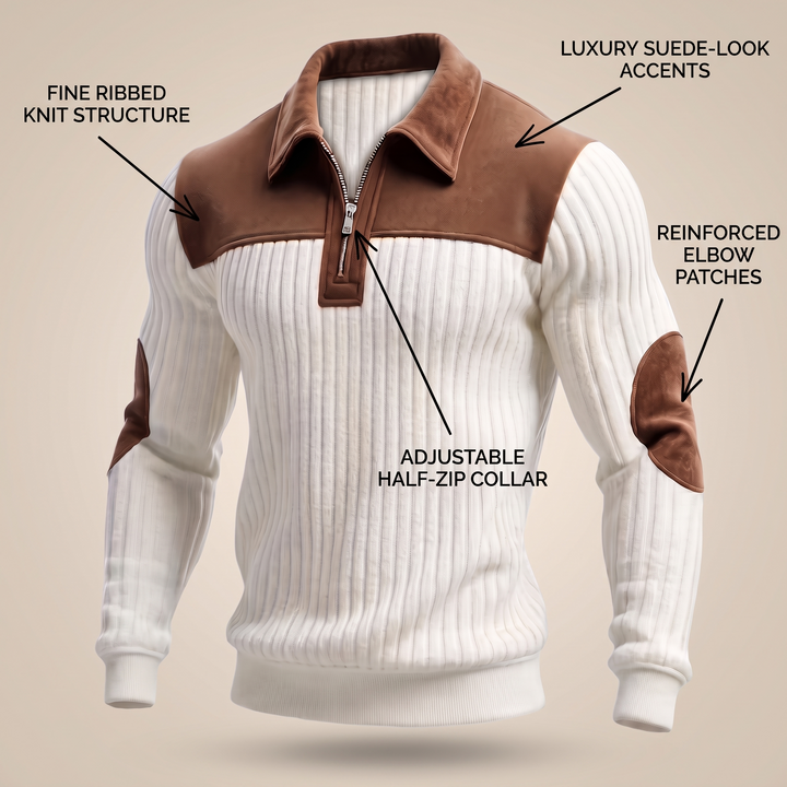 HERITAGE HALF ZIP KNIT SWEATER