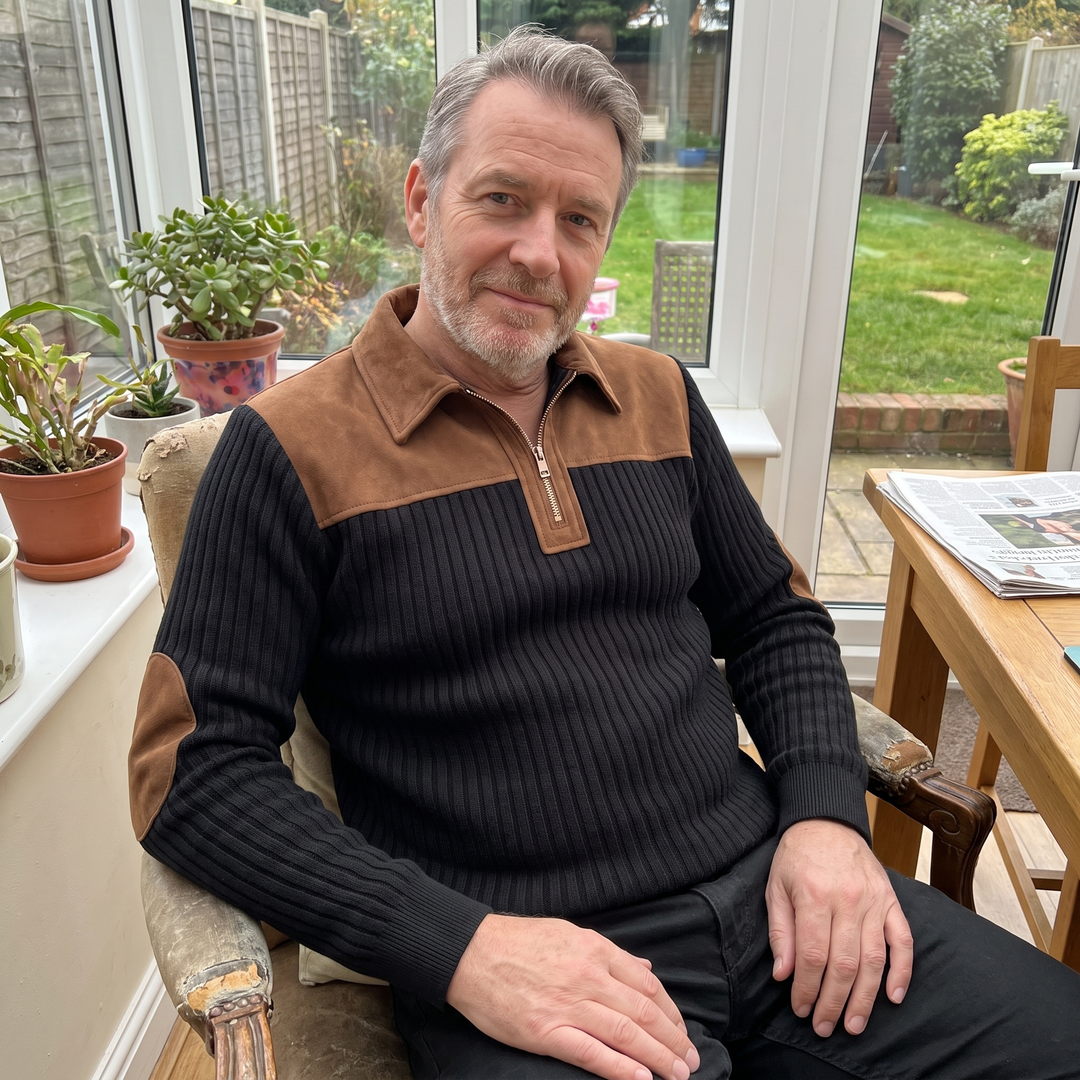 HERITAGE HALF ZIP KNIT SWEATER