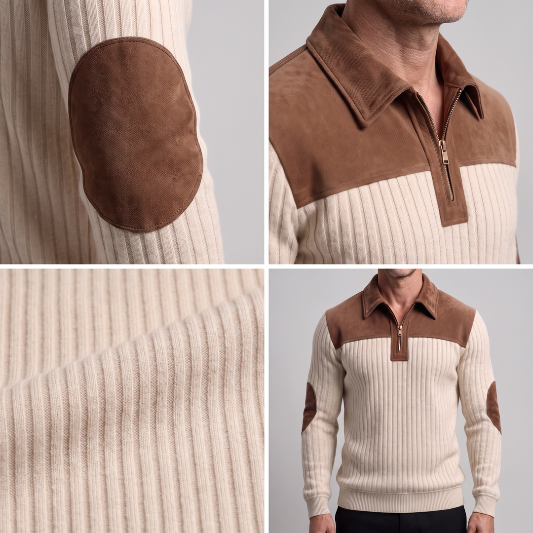 HERITAGE HALF ZIP KNIT SWEATER