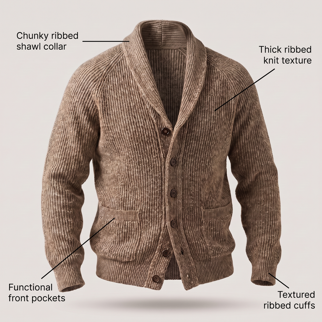 CLASSIC SHAWL COLLAR CARDIGAN