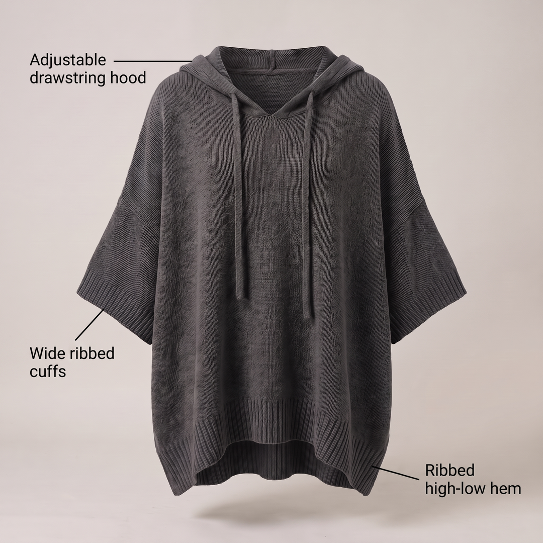 SOFT DRAPE HOODED SWEATER