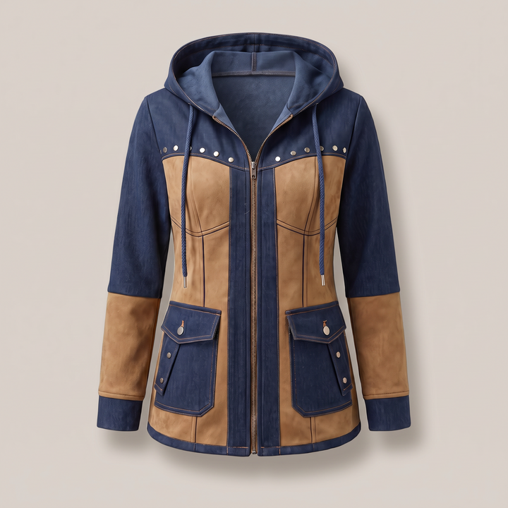 CONTRAST PANEL HOODED JACKET