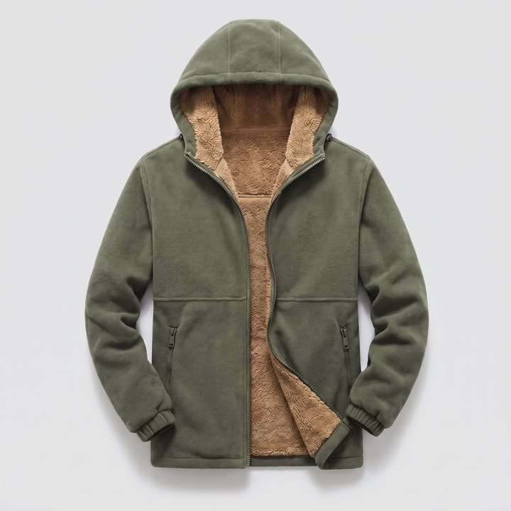 SHERPA LINED FLEECE HOODED JACKET