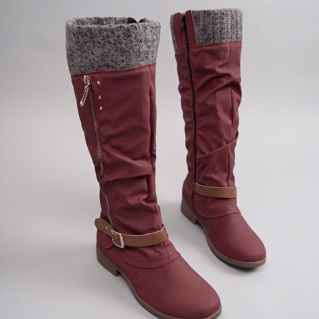 COSY KNIT TOP KNEE HIGH BOOTS
