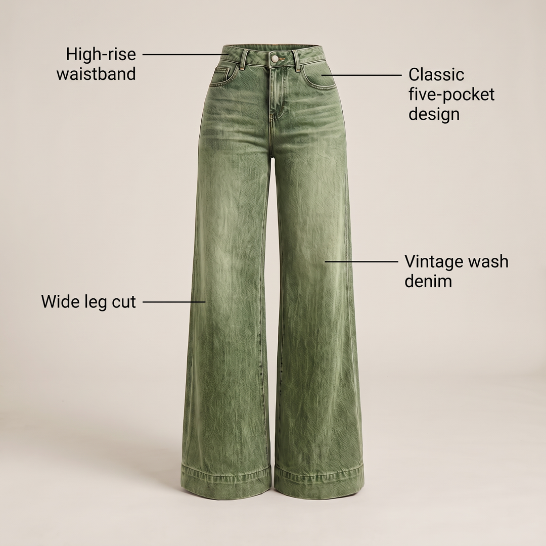 CLASSIC WIDE LEG DENIM PANTS