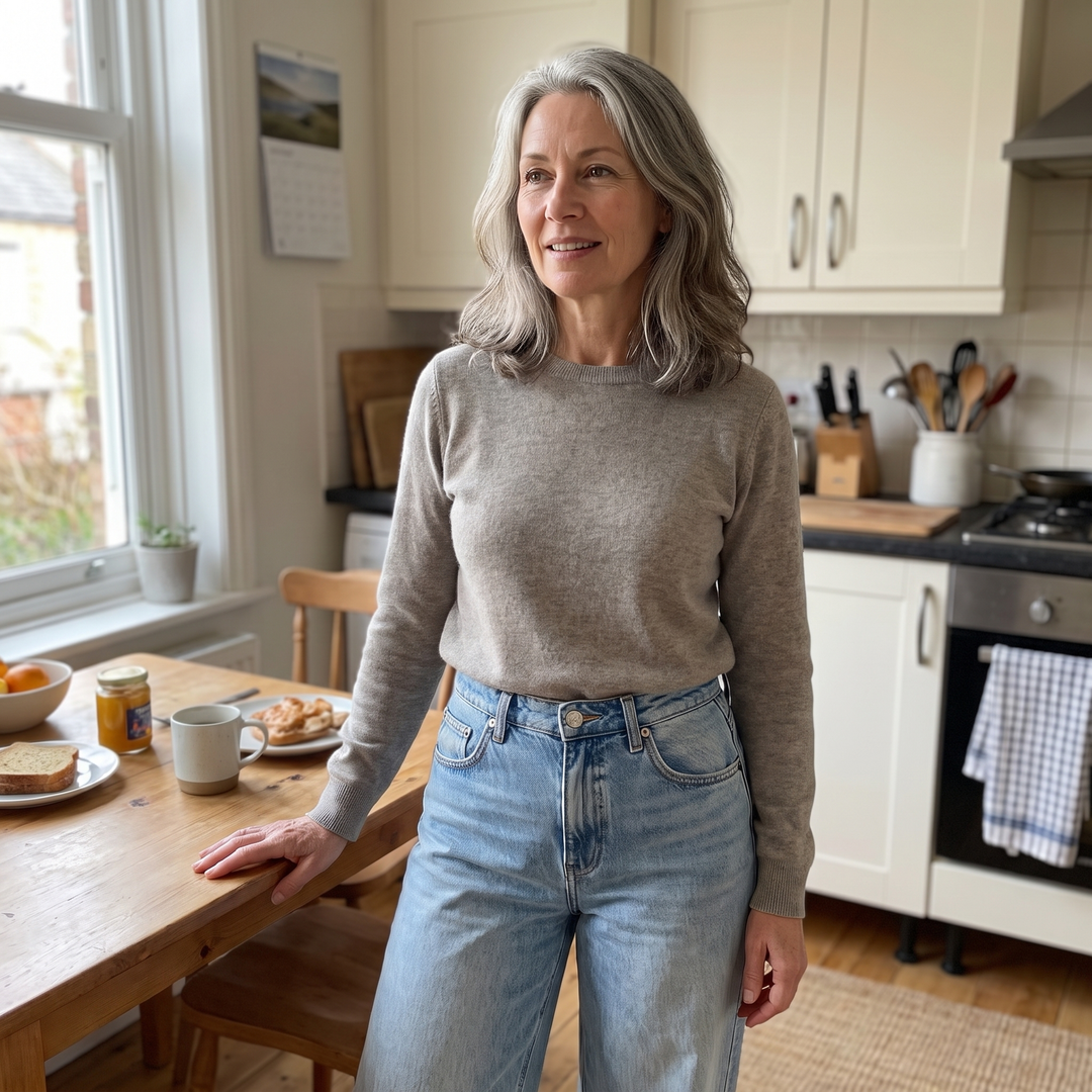 CLASSIC WIDE LEG DENIM PANTS