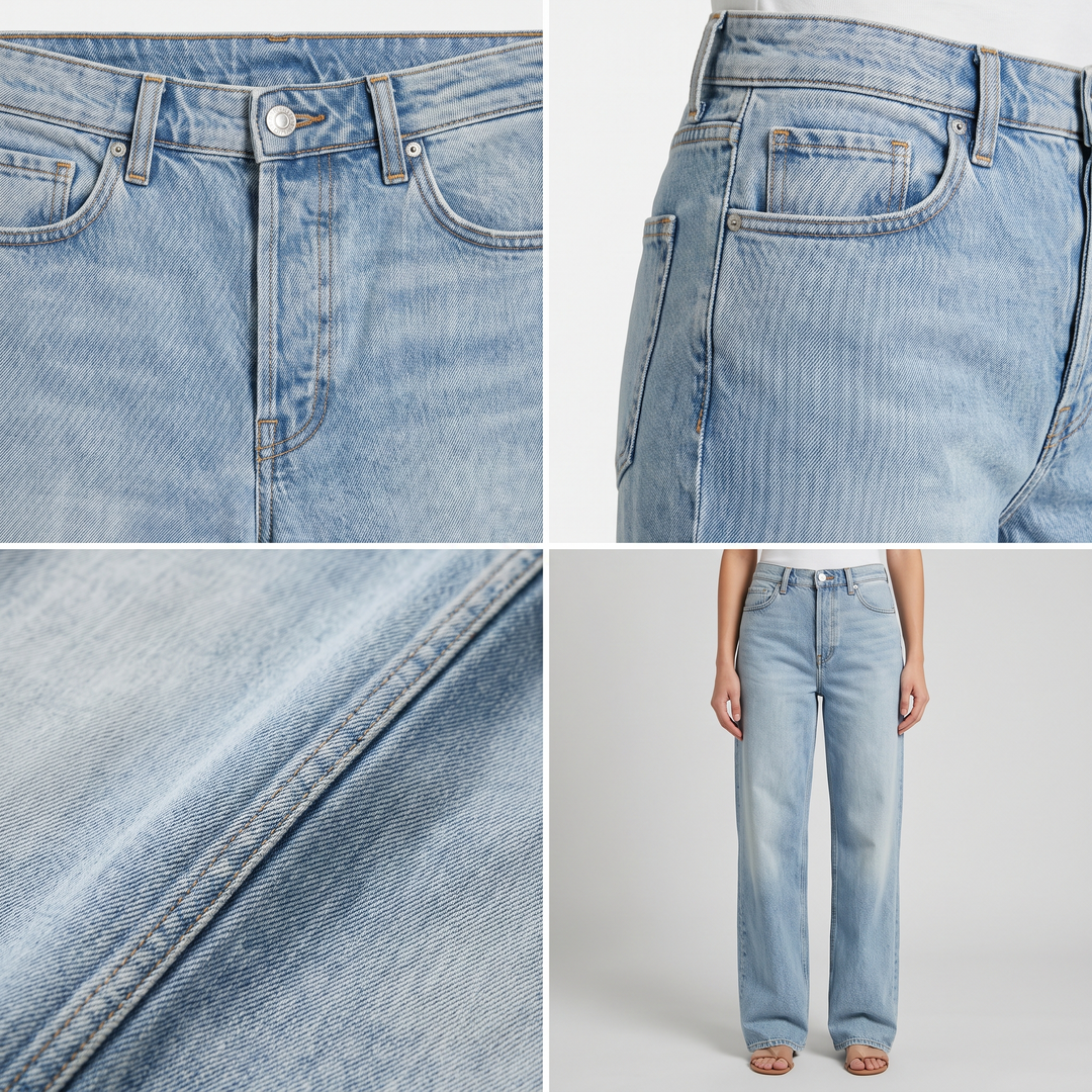 CLASSIC WIDE LEG DENIM PANTS