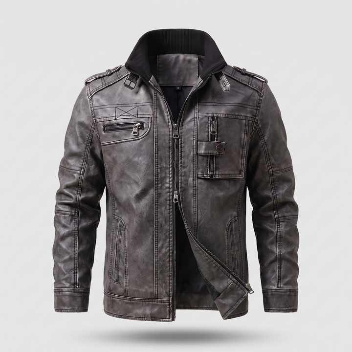 RUGGED UTILITY LEATHER JACKET