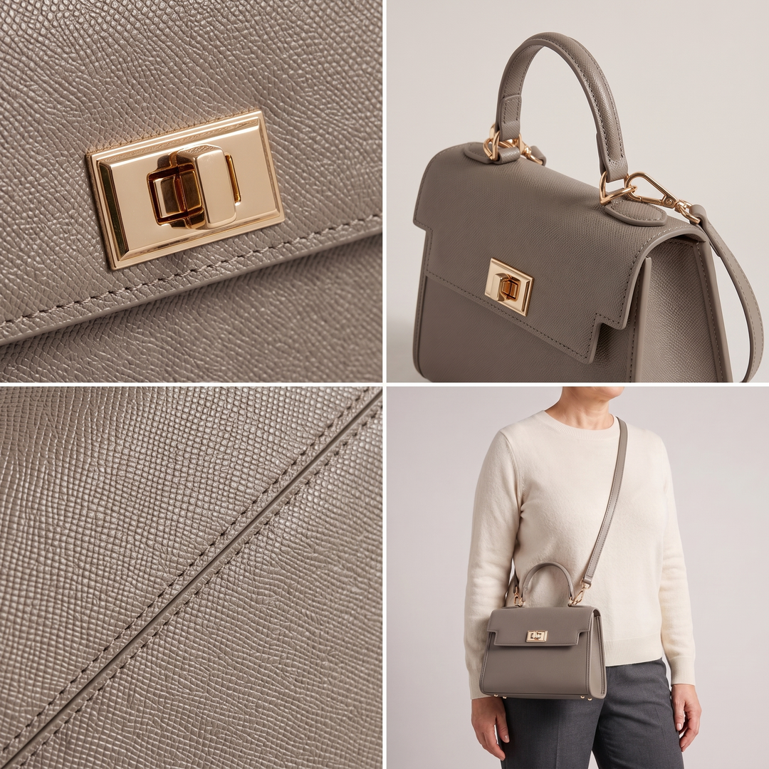 CLASSIC STRUCTURED LEATHER HANDBAG