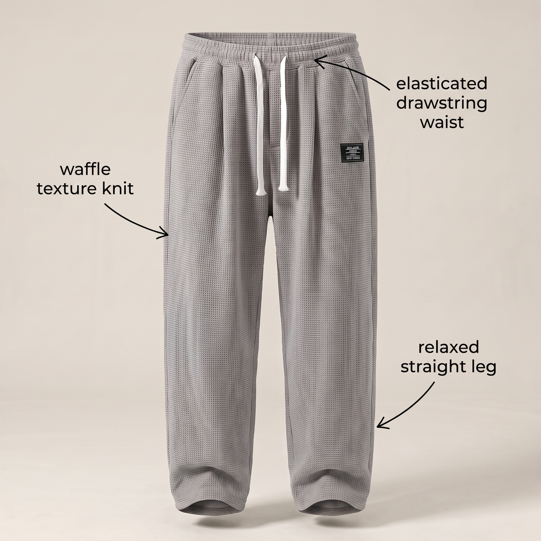 TEXTURED RELAXED FIT PANTS
