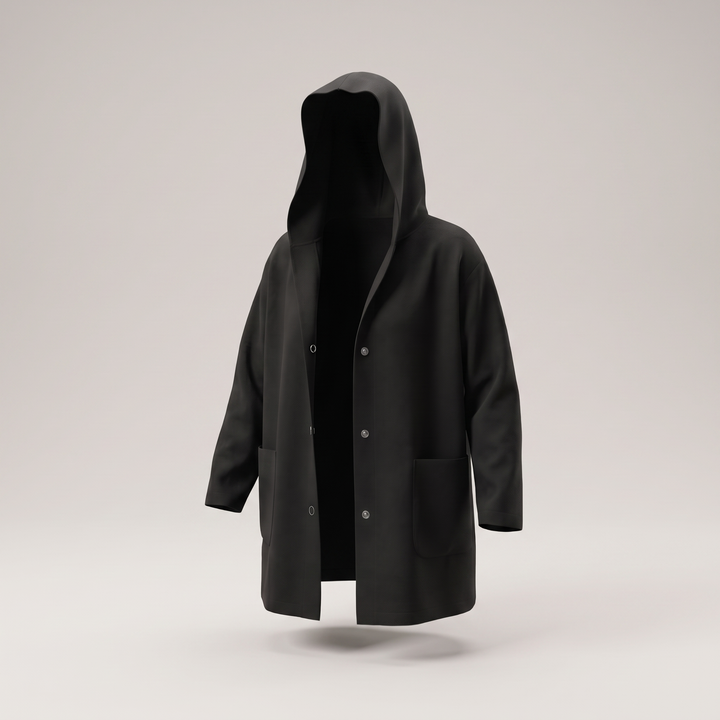 CLASSIC HOODED BUTTON COAT